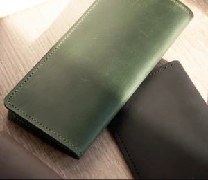 Fundas para hombre Checkbook Bi Fold Long Wallet Cowhide Slim Genuine Leather Wallet - Product Image 4
