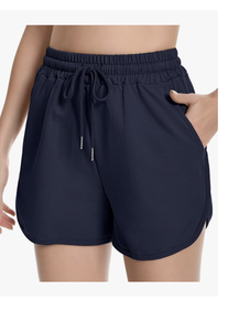 Shorts de survêtement décontractés pour femmes Bangladesh Ourlet arrondi Shorts de détente en coton d'été Shorts de sport en jersey à cordon de serrage pour femme - Product Image 5