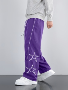 Pantalon de jogging ample en coton avec cordon élastique, tendance streetwear de haute qualité pour hommes, personnalisable - Product Image 4