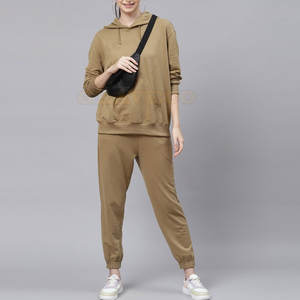 2025 chándal de algodón para mujer, Tops largos informales, patrón sólido, Material duradero, Etiqueta Privada, venta en línea para la temporada de invierno - Product Image 4