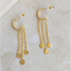 SOUMYA CREATIONS Handmade Gold-Plated Brass Hoop <b>Earrings</b> with Tassel <b>Cute</b> Bohemia Design for Women Party - Product Image 1