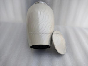 Urna de cremación de aluminio con acabado Meena blanca perla más vendida, tarro de cenizas de recuerdo de Metal para adultos para restos humanos para funerales - Product Image 2