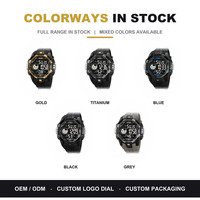 Montre de sport chronographe de luxe pour homme - Montre-bracelet numérique LED étanche avec affichage de l'alarme et du jour de la semaine, style antique, cadran de 50 mm