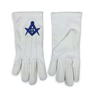 Guantes masónicos de cuero Master Mason Blue Lodge Guantes de cuero con guantes de cuero bordados de Pakistán - Product Image 6