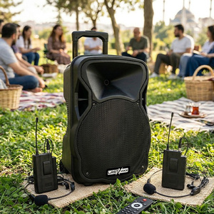 Lastvoice LS-P1912HH 12" 800W Portable PA System with Dual <b>Wireless</b> Headset <b>Microphones</b> - Product Image 1