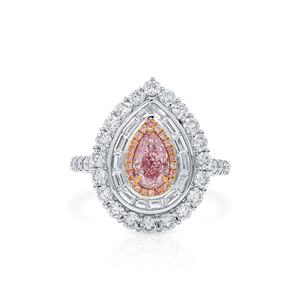 ชุดแหวนหมั้นทรงลูกแพร์คู่แบบพรีเมี่ยมชุดเพชรโมอิสสีทอง10K เครื่องประดับเจ้าสาวงานแต่งงาน - Product Image 5