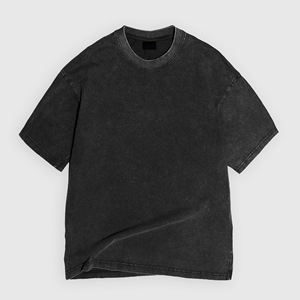 High Quality <b>Tshirts</b> Washed Cotton Short Sleeve Tee Men Vintage Loose Fit T-shirt Acid Wash Oversized <b>Tshirt</b> - Product Image 4