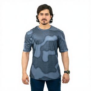 Camiseta Deportiva para Hombre, Cuello Redondo, Ajuste Holgado, Spandex/Algodón, Transpirable, Secado Rápido, para Running, Fitness, Gimnasio, Venta al Por Mayor, Personalizable - Product Image 1