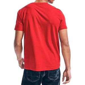 Custom Logo <b>Men's</b> Plus Size V Neck T-Shirt High Quality 100% Cotton <b>Red</b> Short Sleeve Customizable V Neck T-Shirt for <b>Men</b> - Product Image 2