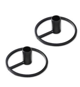 Candelabro de Metal, Portavelas Portátil con Recubrimiento Negro para Decoración de Mesa en Navidad y Festividades - Product Image 1