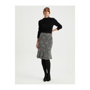 Minifalda de punto con estampado de piel sintética y mezcla de algodón para mujer BGN W24S408 - Product Image 1