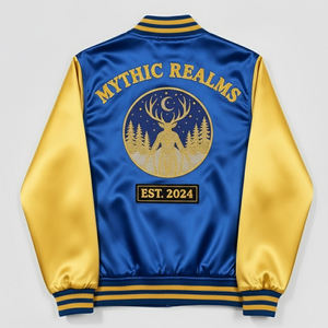 Vestes universitaires en satin pour hommes, taille et logo personnalisés, coupe-vent, vente en gros, broderie en chenille, vestes universitaires en satin pour hommes, faible MOQ - Product Image 2