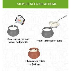 Premium 500ml Earthen Clay 2-Piece <b>Yogurt</b> Maker Set with Lids Perfect Curd Pots for Home Use - Product Image 4