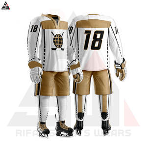 Vente en gros de vêtements de sport de haute qualité pour adultes, uniformes de hockey sur glace confortables, ensembles de vêtements de sport à impression numérique 100% polyester à séchage rapide - Product Image 4