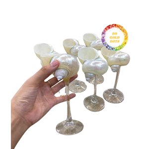 2025 único caracol de mar natural en forma de concha dorada ecológica copa de vino de lujo 101-200ml de capacidad - Product Image 1