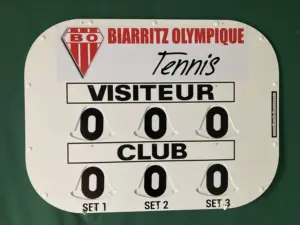 Tabellone segnapunti manuale Cliptec 80x60 cm per Tennis Padel basket pallamano indeperibile per tutte le stagioni all'aperto o al coperto