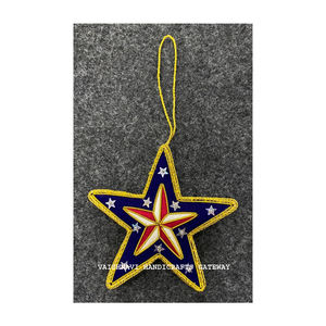 High Quality Customized Handmade Embroidery <b>Hanging</b> <b>Ornaments</b> with 1 Color Printing Classic Style for Christmas Decor - Product Image 1