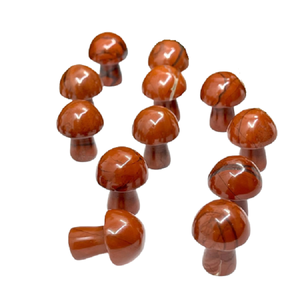 Haute qualité cristal champignon rouge jaspe Gua Sha corps naturel grattage outil de Massage visage pierre précieuse champignon en gros - Product Image 5