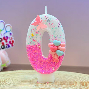 Glitter Number Birthday <b>Candle</b> Paraffin Wax Cake Decoration Unscented Single Wick Party Cake <b>Candle</b> - Product Image 1