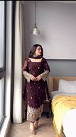 Presentamos la Nueva Colección: Conjunto de Top-Palazzo y Dupatta de Georgette Sintético Pesado, Completamente Cosido, Elástico, Reversible, Listo para Fiestas y Bodas