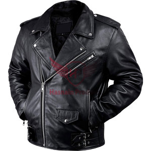 Vestes de motard en cuir de qualité supérieure pour hommes vêtements de moto élégants fermeture à glissière manchette à l'avant vêtements de course de style High Street d'hiver - Product Image 1