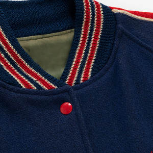 Chaqueta de invierno personalizada Lettermen, de secado rápido, mangas completas, lona fina, cuello alto, cómoda para hombres - Product Image 5