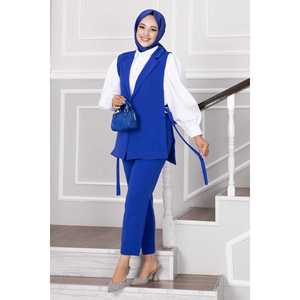 Conjunto de Dos Piezas, Chaleco y Hiyab, Elegante Estampado Floral, Tejido de Punto, para Mujer de Oficina, Ropa Formal y Casual para Musulmanas - Product Image 5