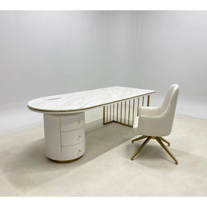 Hiện đại bằng đá cẩm thạch trắng văn phòng Giám đốc điều hành Bàn Công ty Văn phòng bàn và ghế - Product Image 4