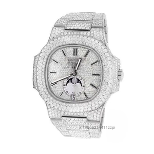 นาฬิกาเพชรระบบอัตโนมัติสำหรับผู้ชายสุดพิเศษทำจากสเตนเลสสตีลเครื่องประดับฮิปฮอปหรูหรานาฬิกาออกแบบได้ตามต้องการ - Product Image 4