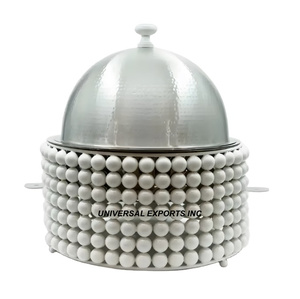 Latest Collection Tabletop metal Hotpot Premium Quality Handmade Designer Casserole Round Shape Fancy metal <b>Food</b> <b>Warmer</b> - Product Image 5