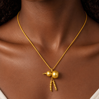 Collier pendentif gourde en or K, bijoux cadeau culturel, fournisseur en gros de cadeaux culturels
