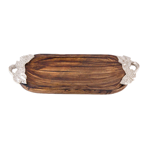 Plateau en bois Produits d'utilisation de cuisine en vente Plateau de service en bois de meilleure qualité avec poignée pour servir Disponible chez Bulk Supply - Product Image 1