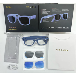 Lunettes intelligentes S2 Max, monture en métal, double caméra 1080P, assistant IA, contrôle par application, commande vocale tactile, Wi-Fi - Product Image 2