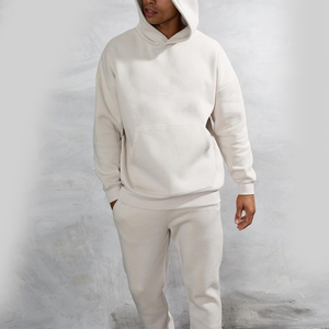 Tout nouveau sweat à capuche en coton et pantalon de survêtement costume blanc 2 pièces Jogging vêtements de Sport d'hiver hommes survêtement ensemble - Product Image 4
