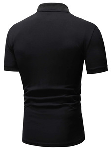 เสื้อโปโลผู้ชายแขนสั้นลำลองทรงสลิมฟิตเสื้อโปโลผ้าฝ้ายลายขวาง2025 - Product Image 2