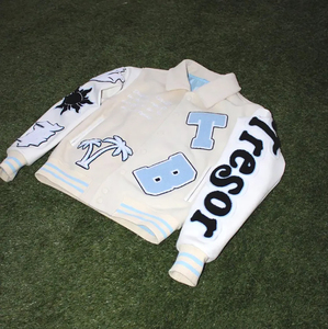 Chaquetas Varsity Personalizadas de Alta Calidad con Mangas de Cuero Bordadas para Hombre, Fabricante Personalizado - Product Image 2