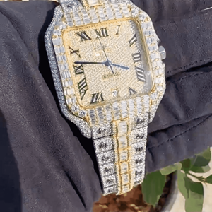 Reloj Mecánico Automático de Lujo para Hombre, Esfera Cuadrada, Caja de Acero Inoxidable, Cristal de Zafiro, 40 mm, Gemas de Hielo, 20 mm, 10 Bar, Resistente al Agua - Product Image 1
