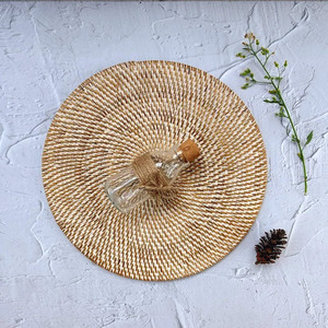 Manteles Individuales Redondos Hechos a Mano de Ratán Natural, Ecológicos, Vintage, Decoración Rústica, Decoración Boho para Mesa - Product Image 6