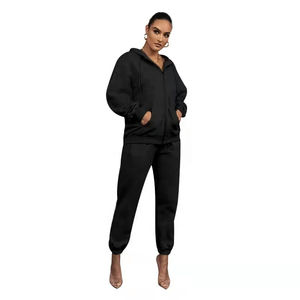 Survêtement 3 pièces pour femmes Crop Top T Shirt Hoodies Thick Fabric Sweat Suits Femmes - Product Image 3