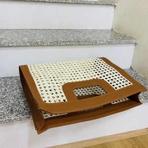 Meilleure vente pour l'été sac en rotin naturel avec sac de mode en cuir tissé à la main sac à poignée supérieure Boho - Product Image 6