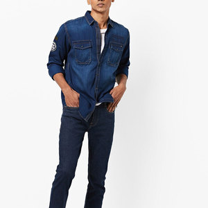 Meilleure vente chemise en jean pour hommes nouveauté vêtements de rue avec la conception appropriée de l'usine 100% coton - Product Image 4