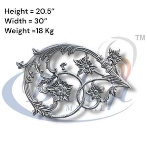 Rampe de balcon en fonte royale à motif floral, design moderne, finition hautement polie, gris, fabricant direct, panneaux de jardin, clôtures - Product Image 3