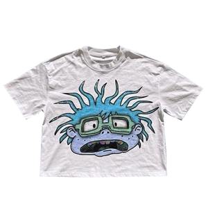 Ensemble t-shirt et short délavés à l'acide avec broderie en détresse personnalisés Jogger strass élégant à la mode ensemble de shorts 2 pièces pour hommes - Product Image 3