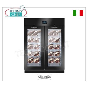 ตู้เก็บเครื่องปรุงเนื้อสัตว์แบบอบแห้งสีดำ พร้อมบานกระจก 2 บาน สำหรับจัดเก็บในครัว รุ่น Max ความจุ 200 กก. - Product Image 2