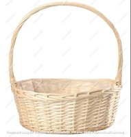 Paniers de pique-nique multifonctionnels durables, robustes, petits, portables, écologiques, en bambou vintage, en osier naturel tissé, pour fruits