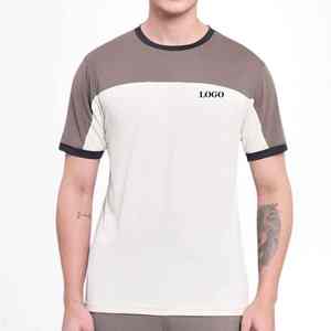 Precio de fábrica Logotipo personalizado Color Block Hombres Camiseta/Último diseño Durable de moda Hombres Regular Fit Camiseta - Product Image 1
