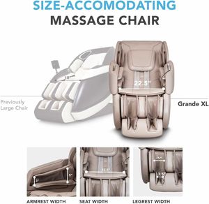 Fauteuil de massage Shiatsu inclinable zéro gravité avec modes de chauffage pour la taille et les mollets, massage des pieds, repose-mollets extensible, Bluetooth - Product Image 5