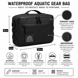 Bolsa de Transporte para Equipo de Deportes Acuáticos Reforzada y Resistente al Agua, Bolsa Impermeable Sumergible para Aletas de Buceo, Bolsas para Equipo de Buceo - Product Image 4