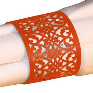 Servilletero de Metal de diseño atractivo recubierto de naranja de alta calidad para boda y decoración del hogar Accesorios de mesa - Product Image 1