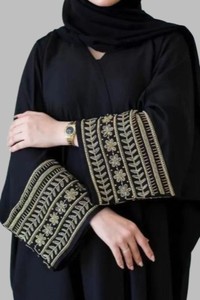 Designerr Abayas de travail en pierre de soie de luxe élégantes faites à la main robes pour adultes personnalisées pour vêtements musulmans traditionnels pour Dubaï - Product Image 2